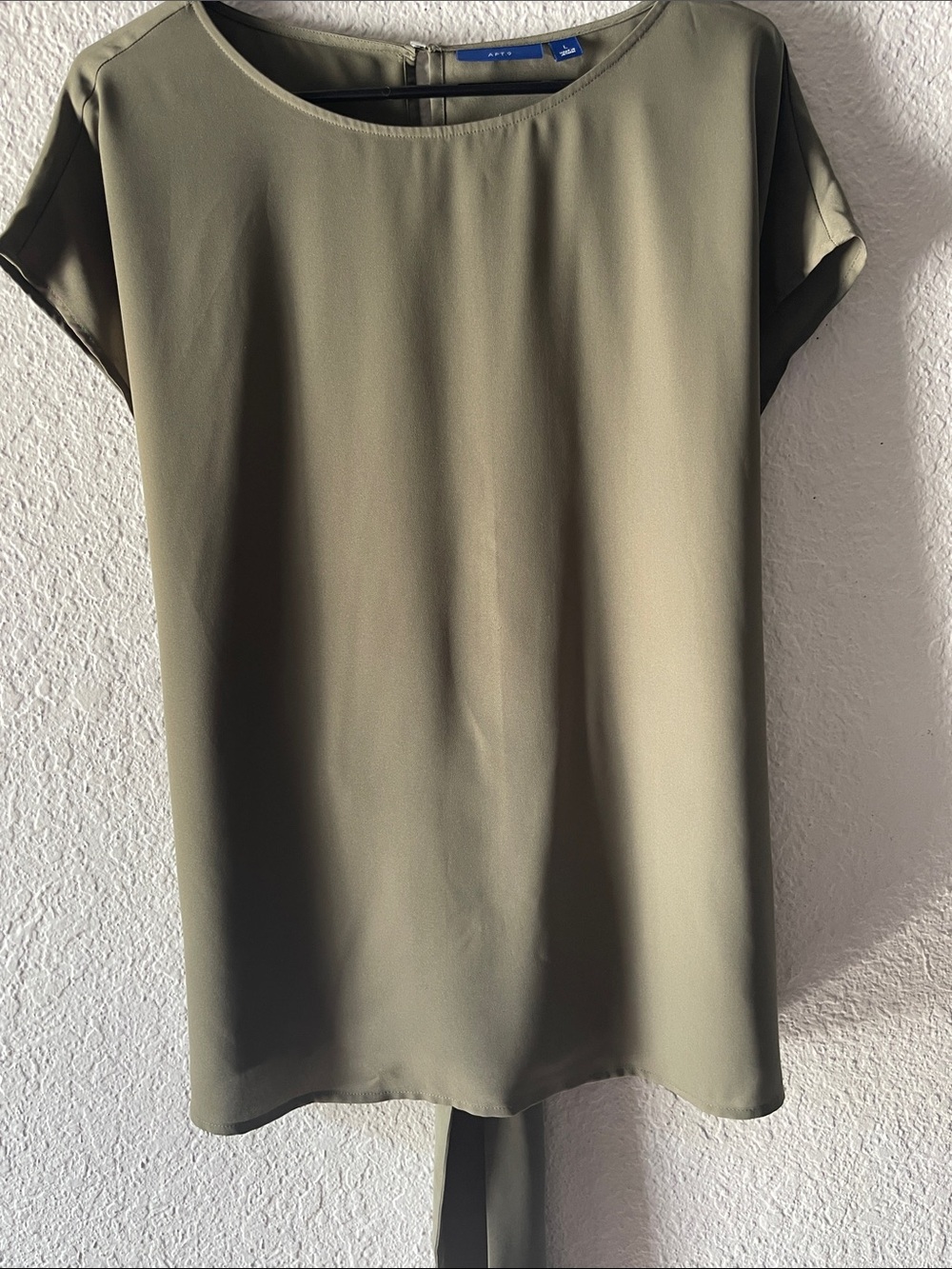 APT.9 Green Short Sleeve Tie-Back Blouse Size L